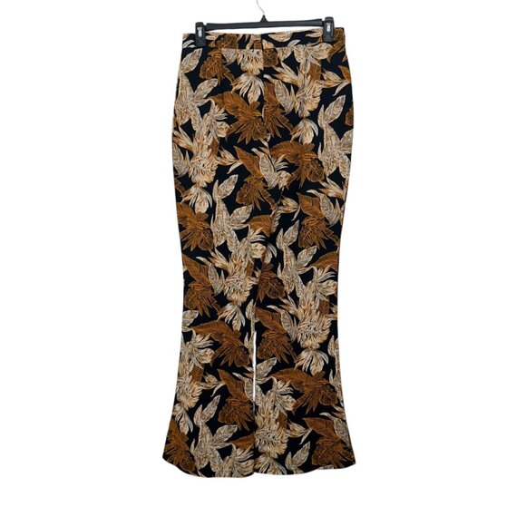 PrettyLittleThing Womens Tropical Leaf Print Flared Pants SZ 12 Beach Summer - Picture 11 of 11